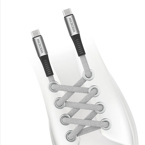 MICRODIA שרוך ExeCable™ PD60W USB-C אפור ל-USB-C כבל טעינה וסנכרון