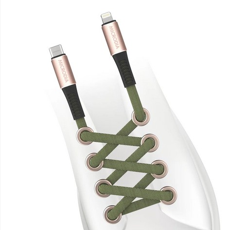 MICRODIA שרוך ירוק ExeCable™ 60W USB-C לכבל טעינה וסנכרון Lightning