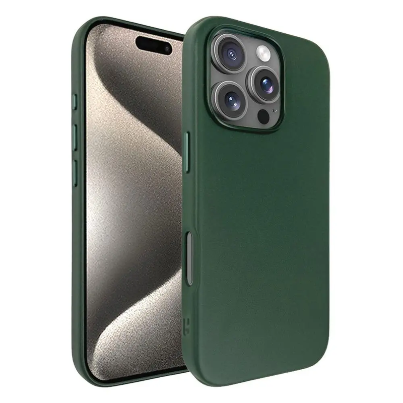 כיסוי דמוי עור אקסלוסיבי עבור iphone 16 Pro תומך Magsafe בצבע ירוק