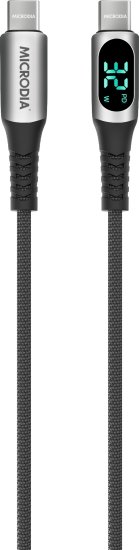 כבל קלוע לסנכרון וטעינה מהירה Microdia ExeCable 60W - חיבור USB Type-C ל-USB Type-C - אורך 1.3 מטר - צבע שחור