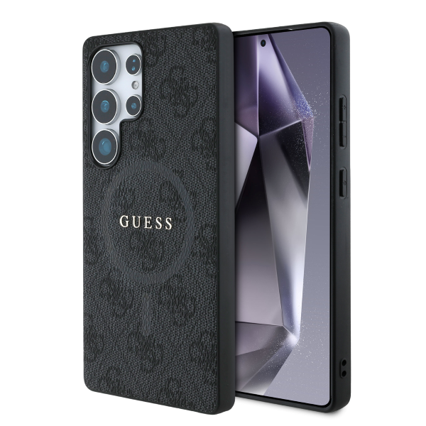 כיסוי גלקסי שחור מאגסייף S25 ULTRA מודפס GUESS