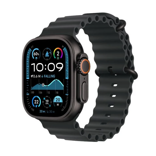 apple watch ultra 2 gps + cellular 49mm black titanium case with Black Ocean Band