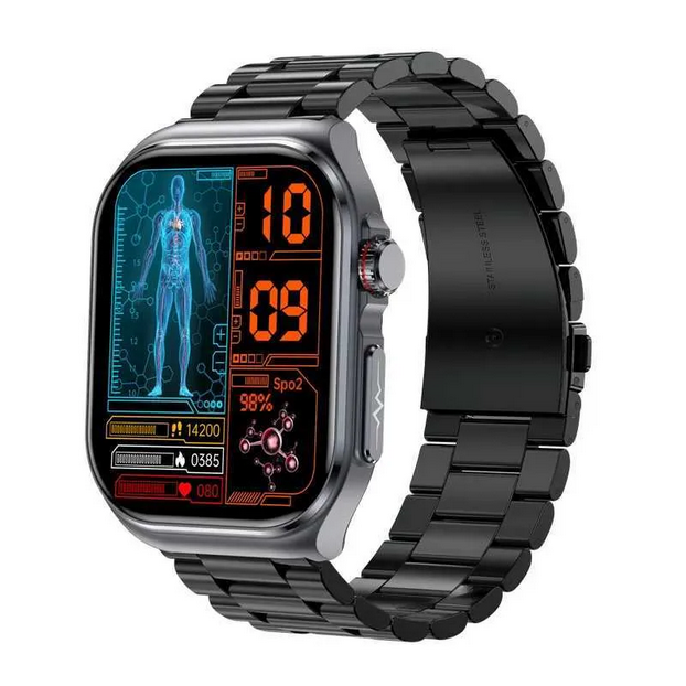 WATCH SMARTBAND FIVE BEADS BLACK SILVER