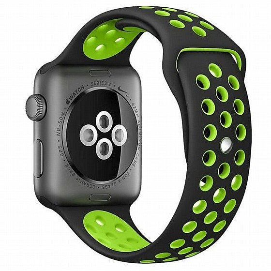 SMARTBAND APPLE WATCH SILICON SPORT BLACK WITH GREEN