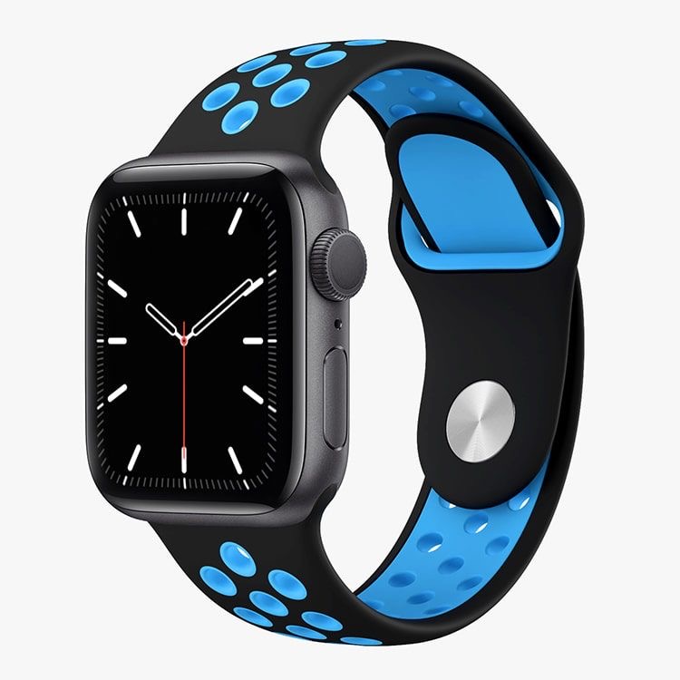 SMARTBAND APPLE WATCH SILICON SPORT BLACK WITH BLUE