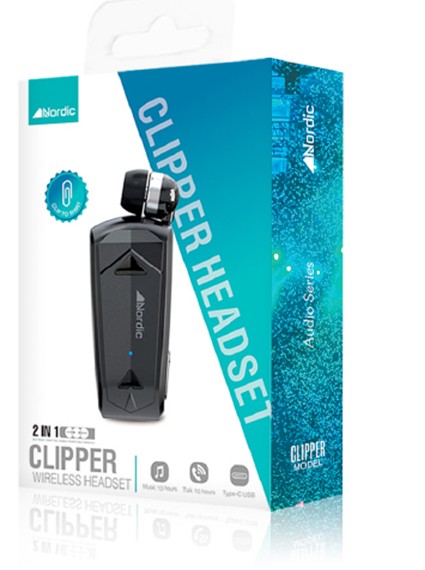 אוזניית בלוטוס נשלפת Nordic CLIPPER