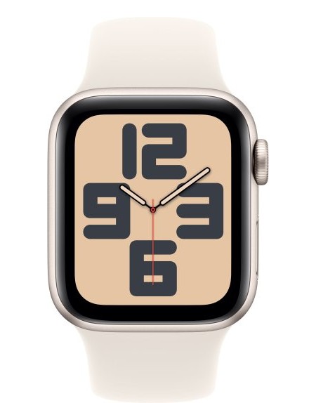 שעון חכם Apple Watch SE 2024 GPS 40mm צבע שעון Starlight Aluminium צבע רצועה Starlight Sport Band - גודל S/M