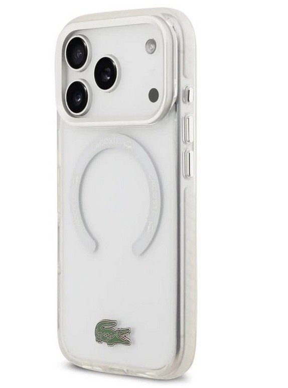 LACOSTE MAGSAFE SHOCKPROOF IPH 17 PRO CLEAR WHITE