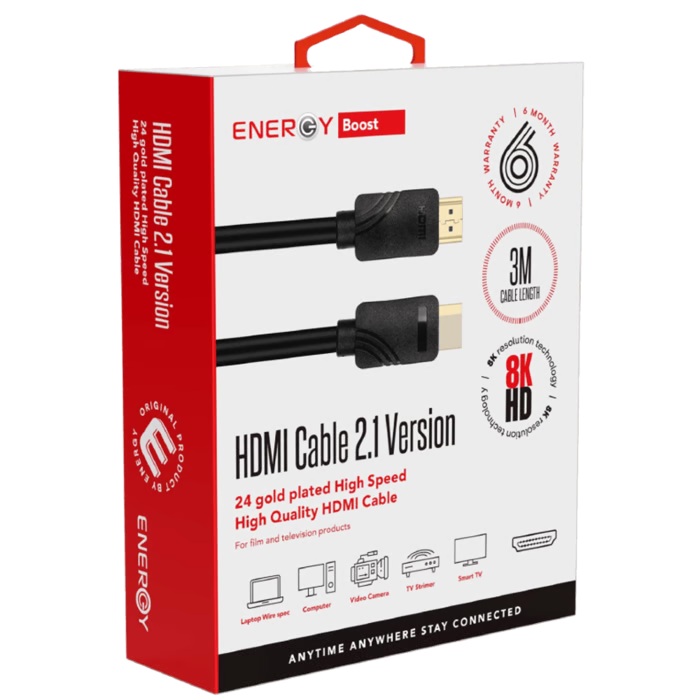 כבל hdmi to hdmi 2.1 8k 3M