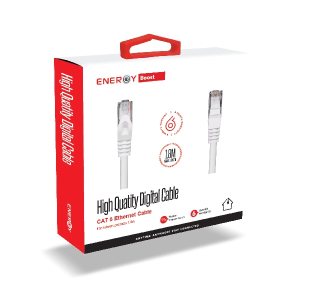 כבל רשת CAT 6 ,ENERGY 1.8M