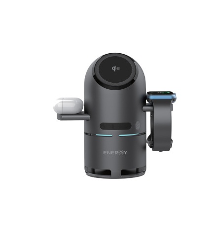 מעמד טעינה אלחוטית גאומטרי 4 ב-1 משולב רמקול אלחוטי שחור ENERGY Geometry