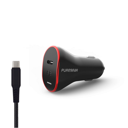 מטען לרכב PureGear 35W GaN 2 Car Charger + כבל Type-C שחור