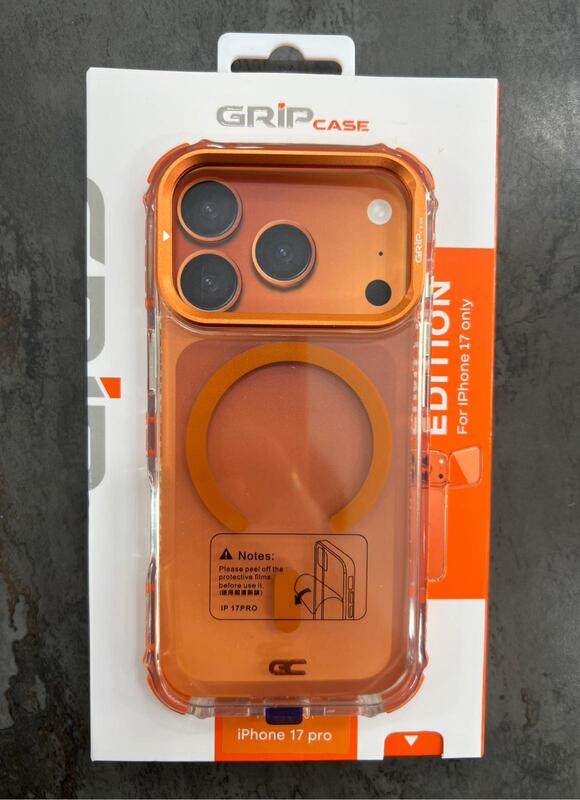 מגן GRIP CASE CRYSTAL PRO FOR IPHONE 17 PRO - ORANGE