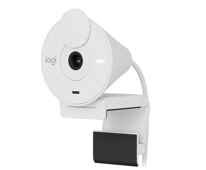 מצלמת רשת עם מיקרופון Logitech Brio 300 Full HD 1080p - צבע Off-White