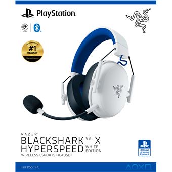 אוזניות גיימינג אלחוטיות Blackshark V3 X HyperSpeed Playstation - לבן