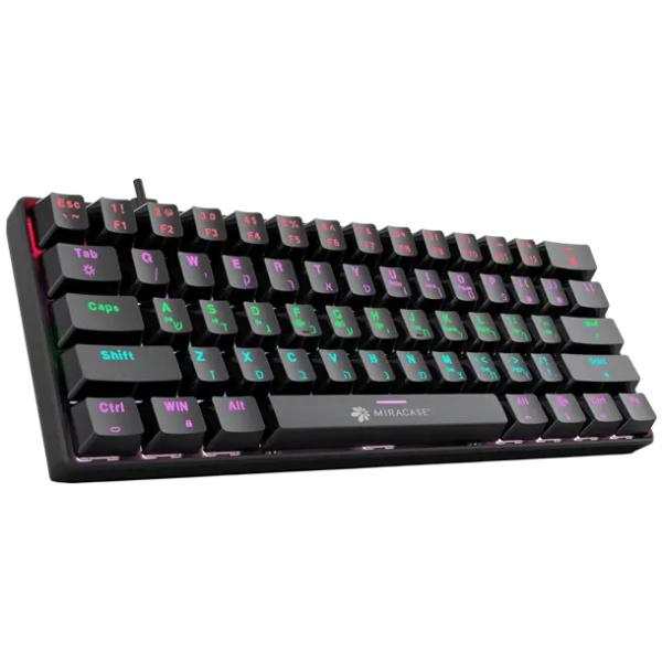 מקלדת גיימינג מכאנית חוטית עם תאורת RGB MMCK100  שחור  סוויץ אדום לינארי