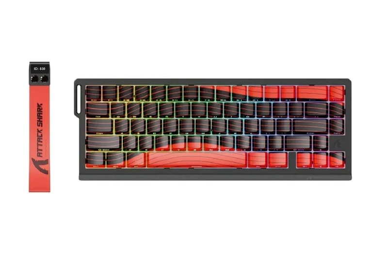 מקלדת גיימינג אלחוטית ATTACK SHARK X68PRO HE Wireless - אדום שחור