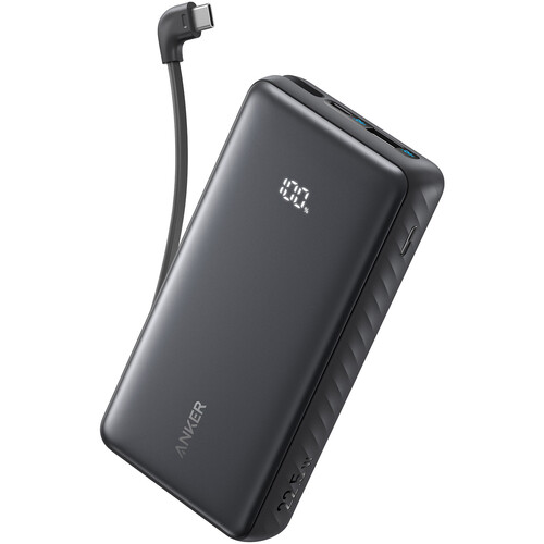 Anker 20K 22.5W Power Bank with Built-in USB-C Cable (Black)