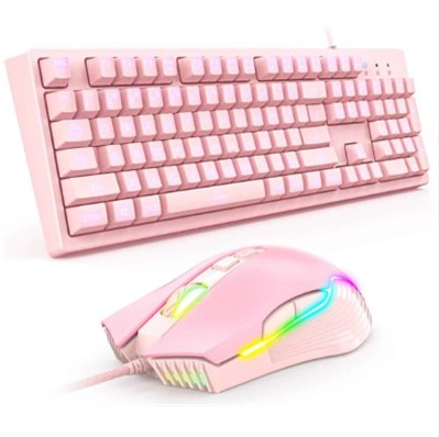 סט מקלדת ועכבר Onikuma G25 PINK