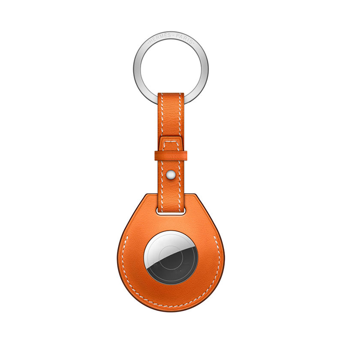 Orange PrimiumLeather KeyHolder AirTag