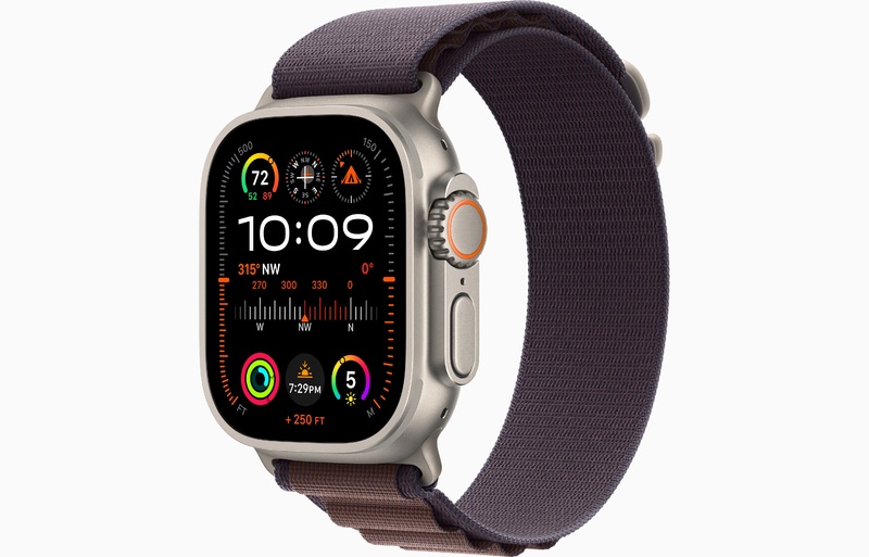 apple watch ultra 2 gps + cellular 49mm titanium case with indigo alpine loop