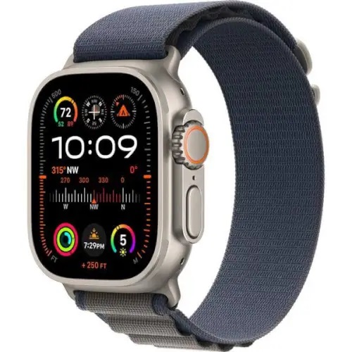 apple watch ultra 2 gps + cellular 49mm titanium case with indigo alpine loop