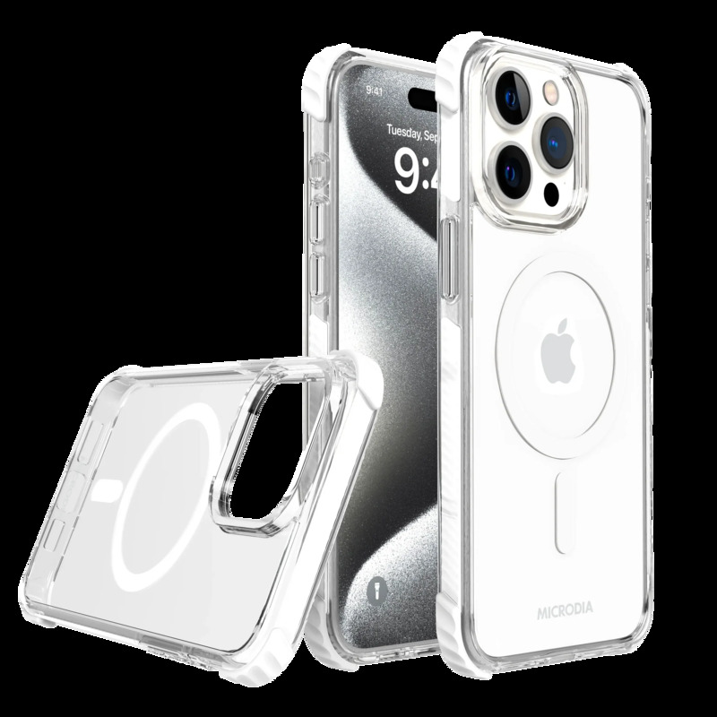 מגן Microdia Crystal Magsafe WHITE 15 PRO