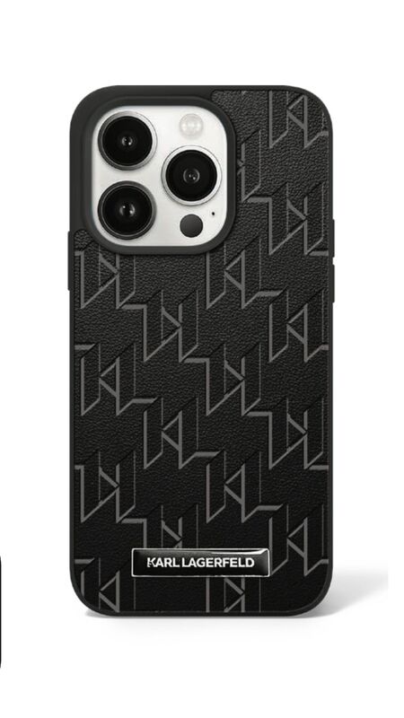 מגן IPH 16Pro KARL Magesafe Monogram PU Black